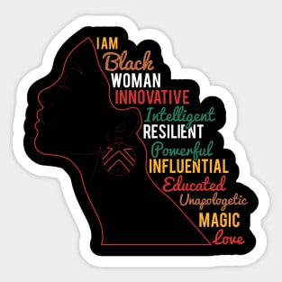 I Am Black And Strong Woman Black History Month Sticker